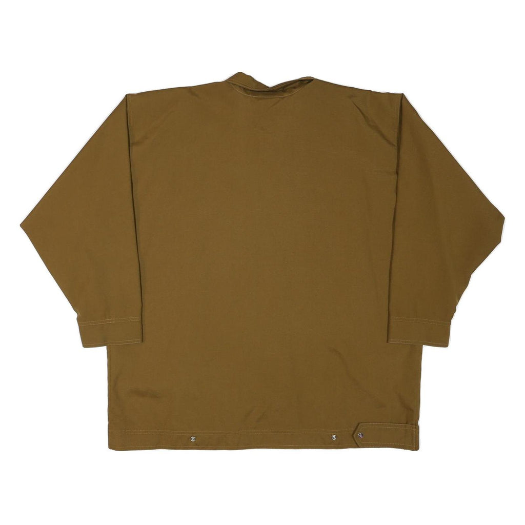 BLOND Mens Brown & Cream Button Jacket M Polyester Blend Stripe Casual Overshirt