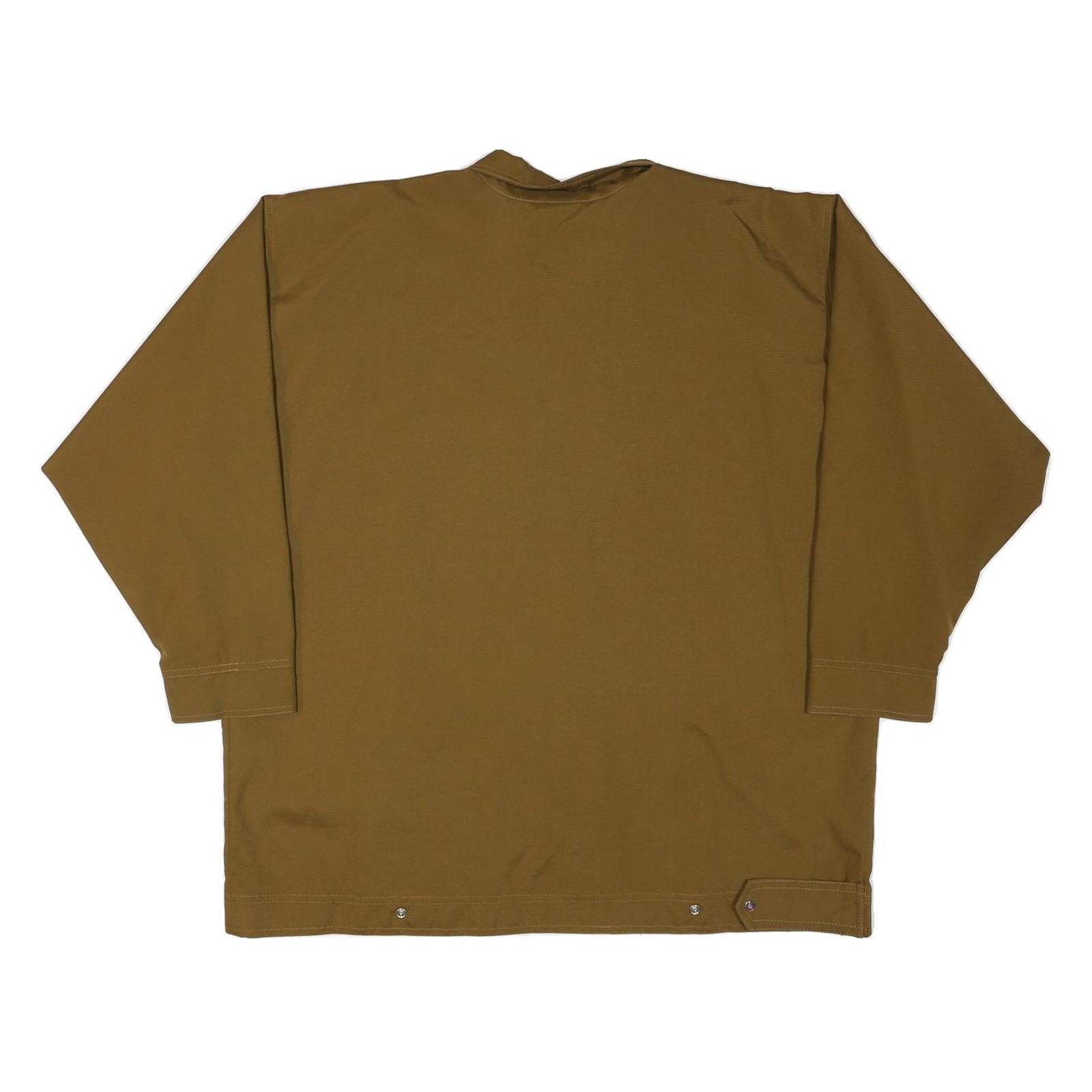 BLOND Mens Brown & Cream Button Jacket M Polyester Blend Stripe Casual Overshirt