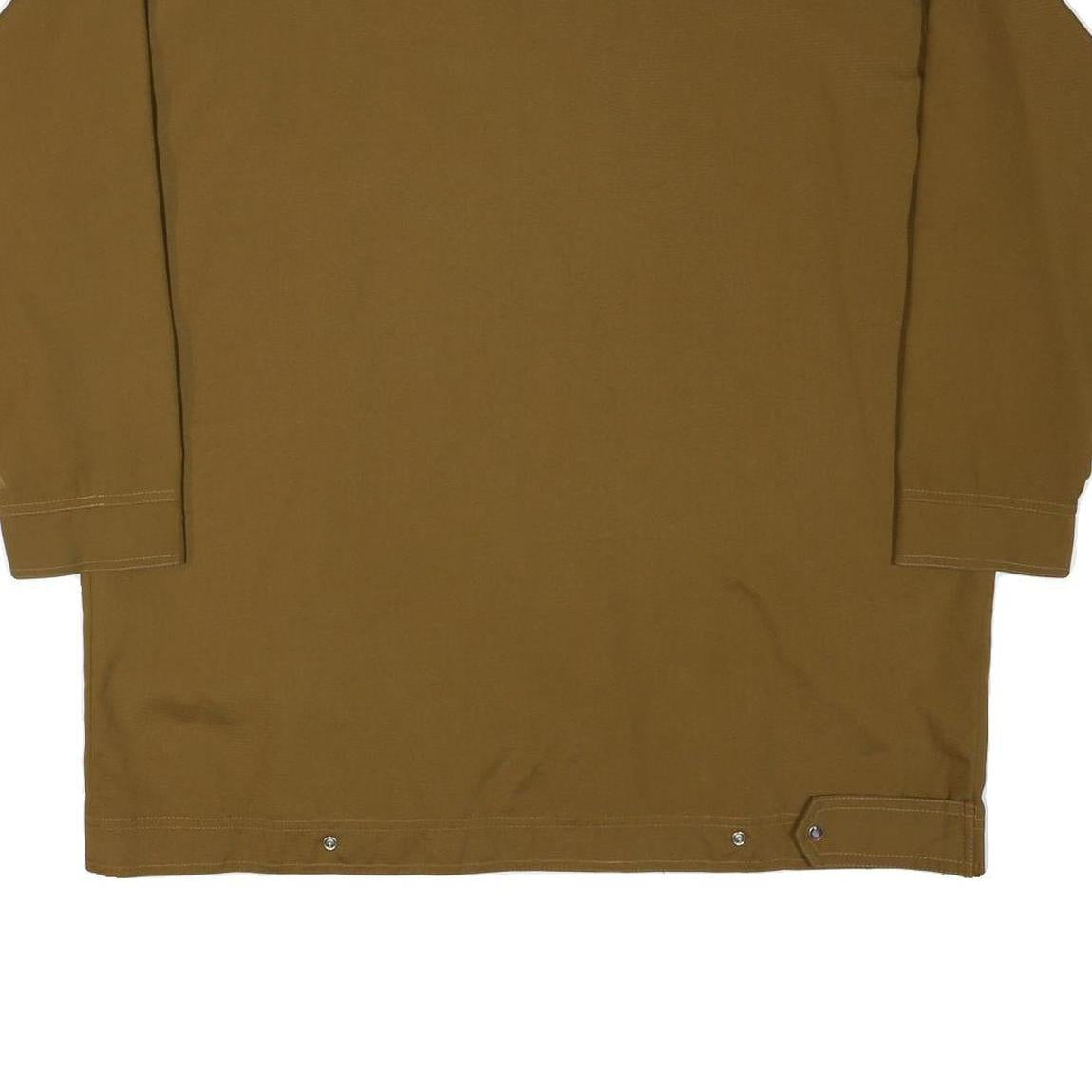 BLOND Mens Brown & Cream Button Jacket M Polyester Blend Stripe Casual Overshirt