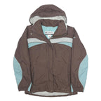 COLUMBIA Womens Brown & Blue Zip Jacket S Nylon Sport Outdoor Lightweight