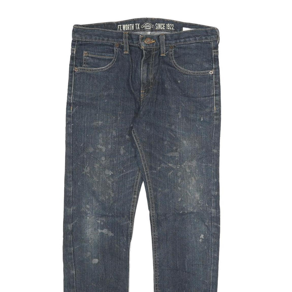 DICKIES Mens Slim Blue Denim Regular Fit Slim Leg Jeans W30 L30 Zip Fastening
