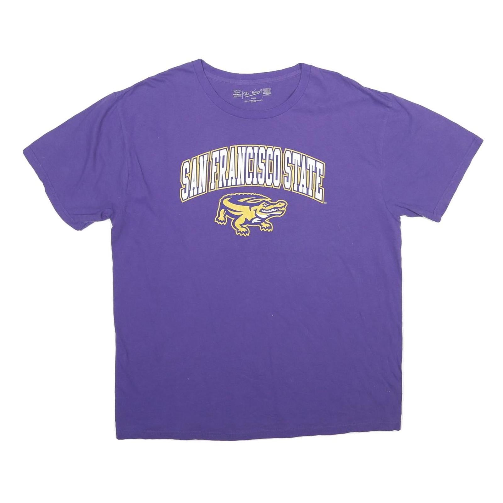 THE VICTORY Mens Purple San Francisco State Graphic T-Shirt XL Short Sleeve Crew