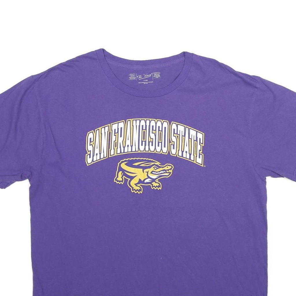 THE VICTORY Mens Purple San Francisco State Graphic T-Shirt XL Short Sleeve Crew