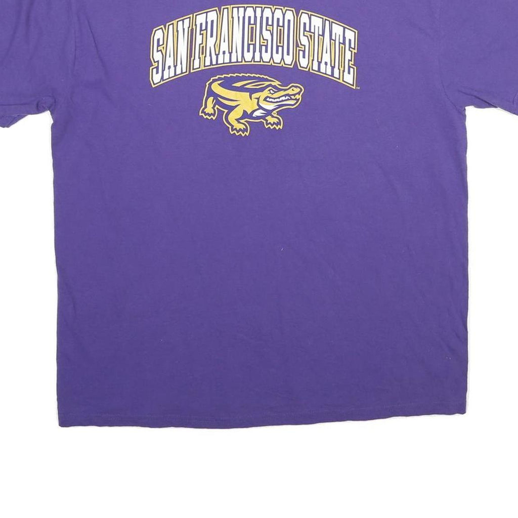 THE VICTORY Mens Purple San Francisco State Graphic T-Shirt XL Short Sleeve Crew