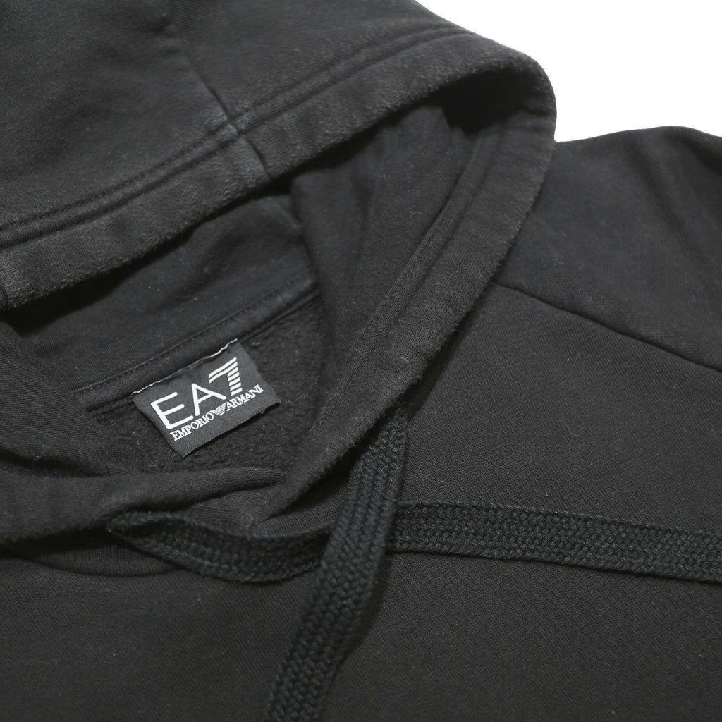 EA7 EMPORIO ARMANI Mens Black Hoodie M Cotton Blend Pull Over Stylish