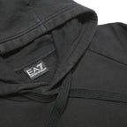 EA7 EMPORIO ARMANI Mens Black Hoodie M Cotton Blend Pull Over Stylish