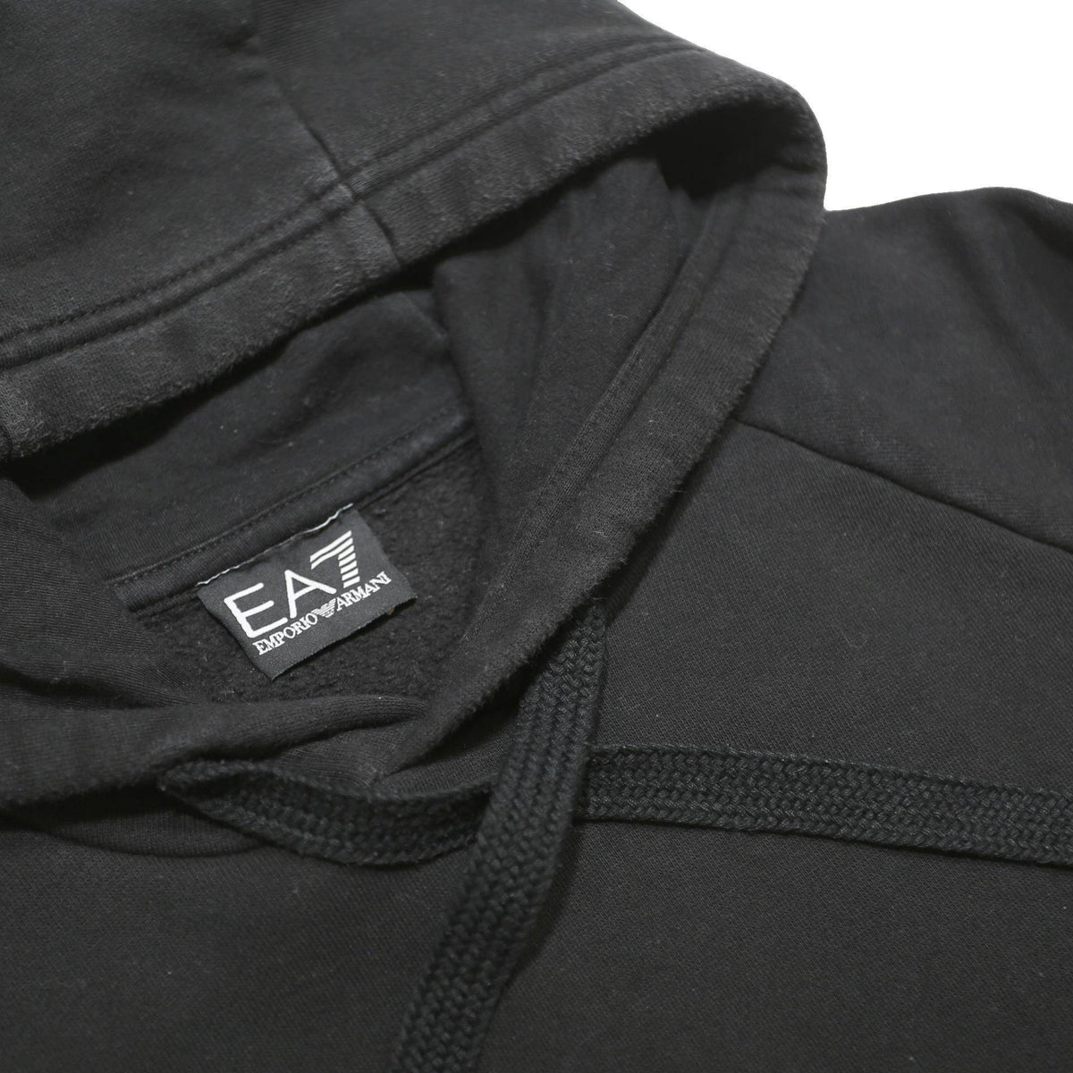EA7 EMPORIO ARMANI Mens Black Hoodie M Cotton Blend Pull Over Stylish