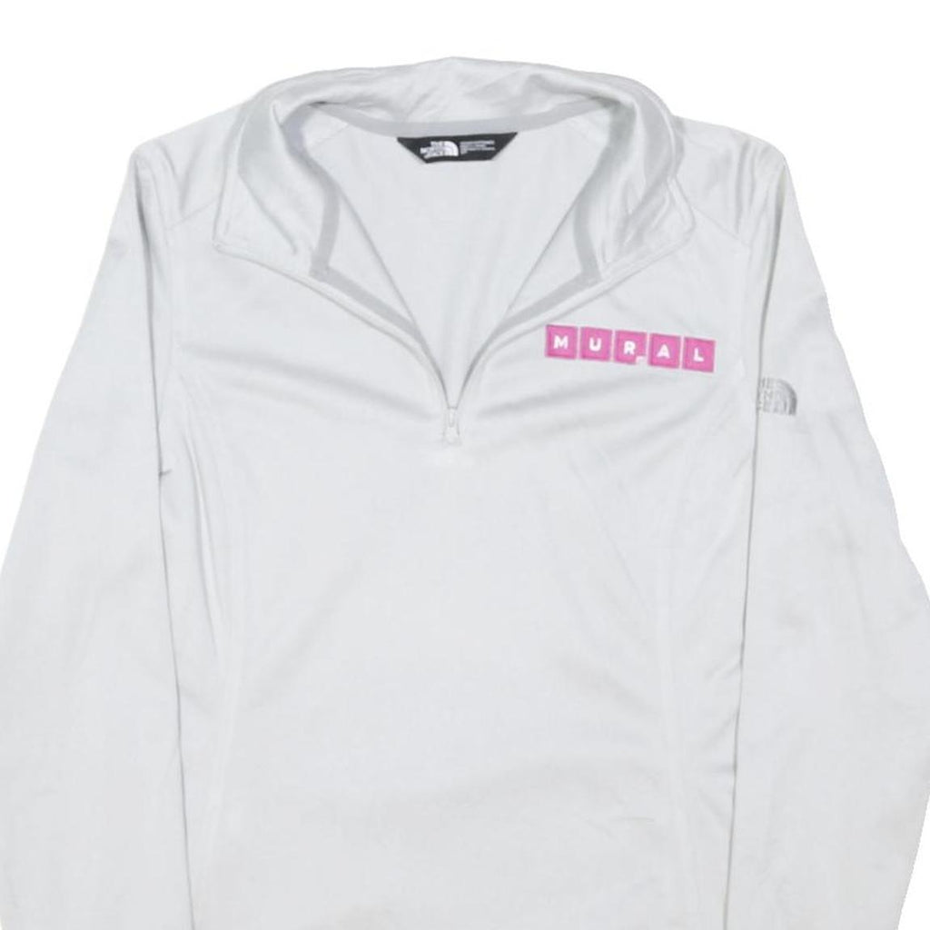 THE NORTH FACE Womens White Zip Jacket S Polyester Blend Plain Outdoor