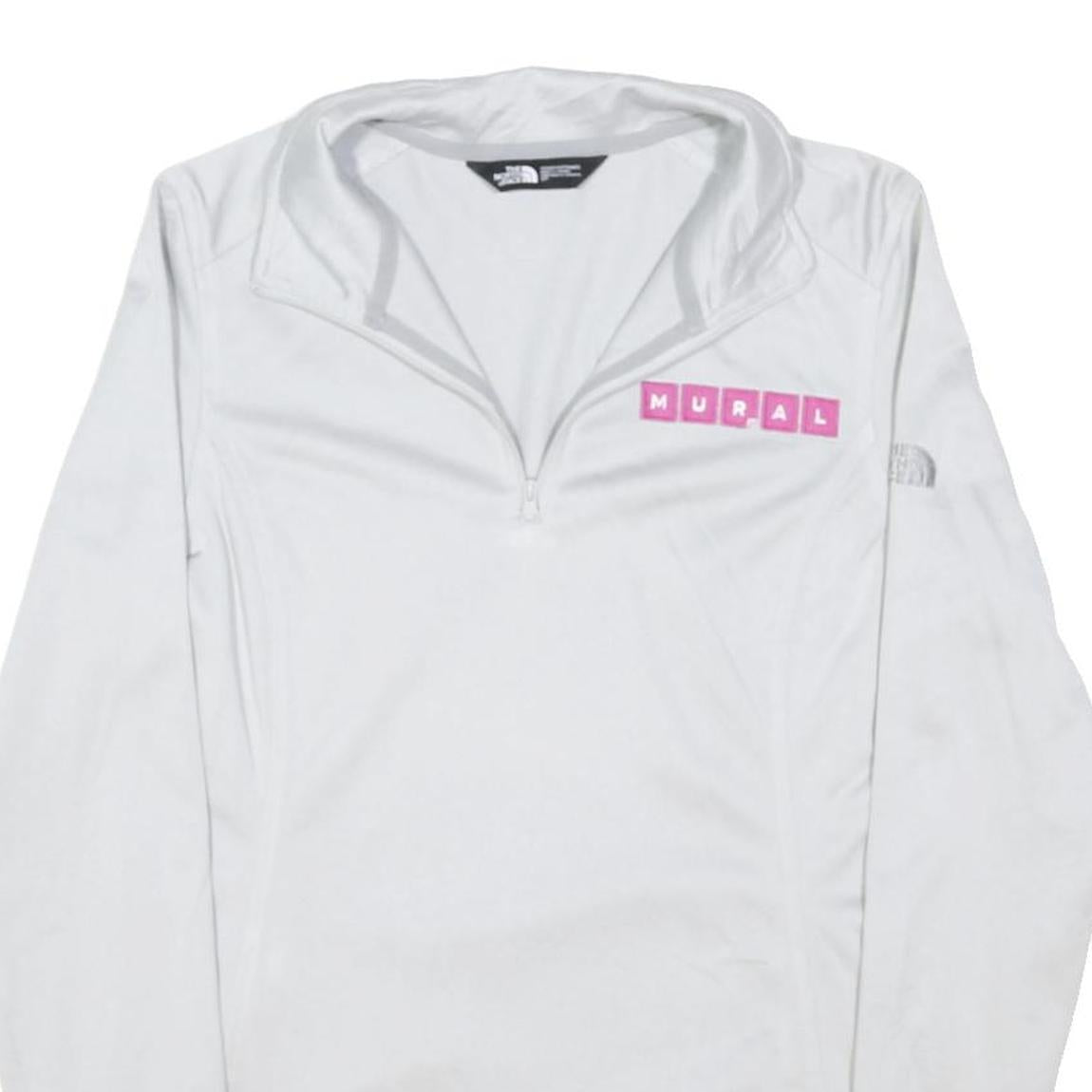 THE NORTH FACE Womens White Zip Jacket S Polyester Blend Plain Outdoor