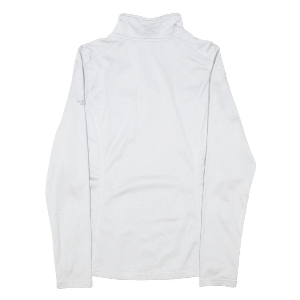THE NORTH FACE Womens White Zip Jacket S Polyester Blend Plain Outdoor