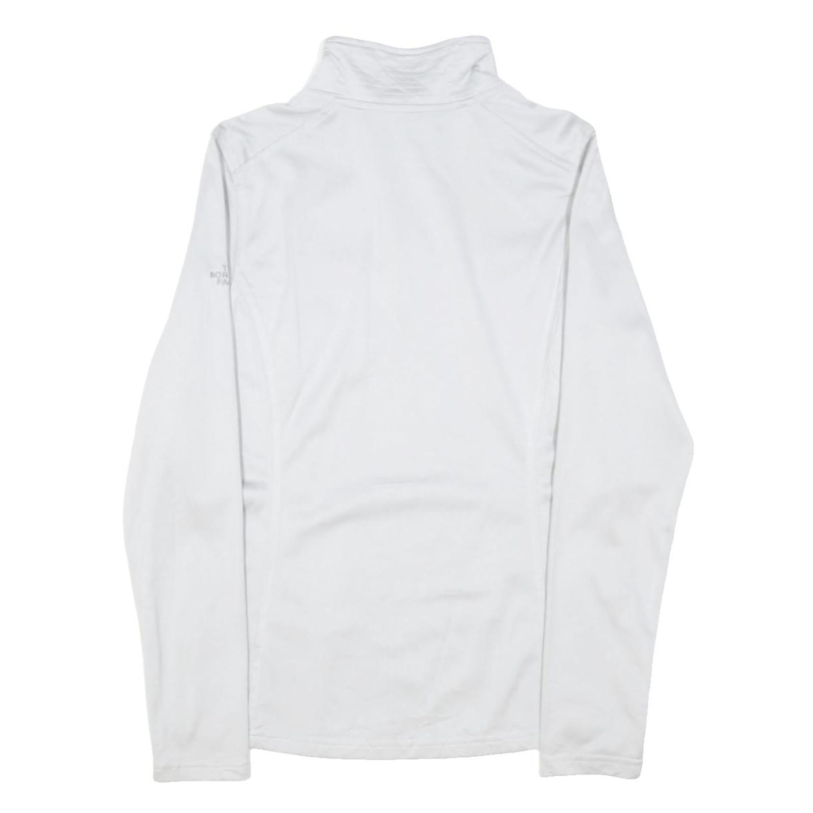 THE NORTH FACE Womens White Zip Jacket S Polyester Blend Plain Outdoor