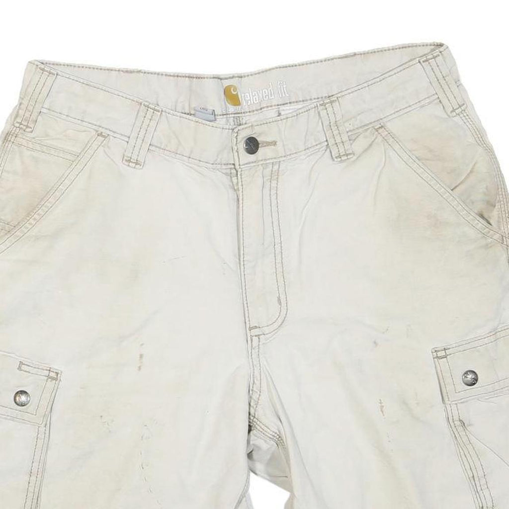 CARHARTT Mens Shorts Beige Cargo Relaxed Fit M W34 Workwear Pockets