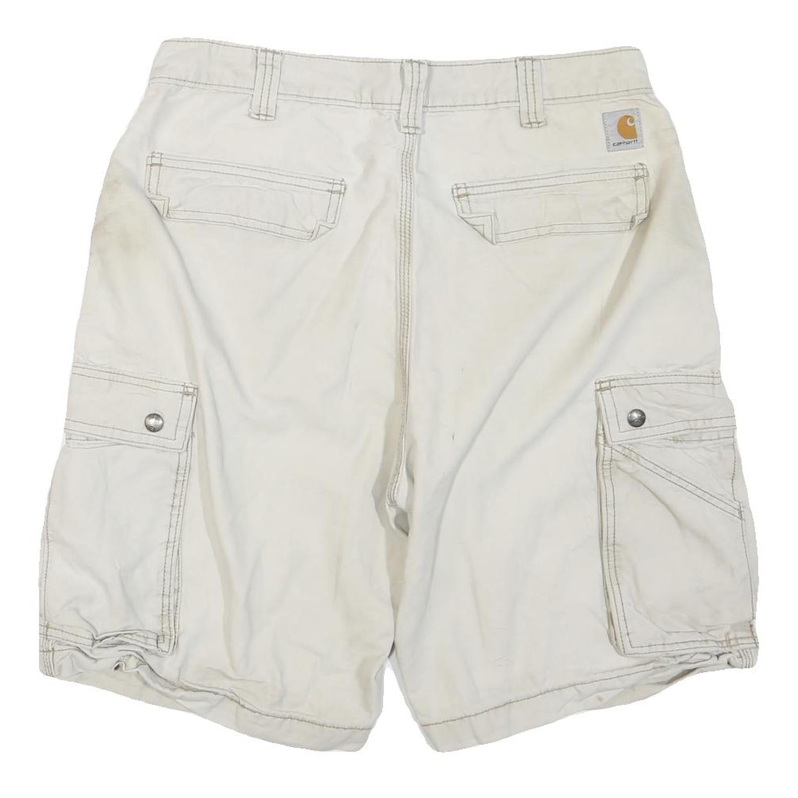 CARHARTT Mens Shorts Beige Cargo Relaxed Fit M W34 Workwear Pockets