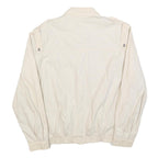 Mens White Cotton Blend Casual Zip Jacket M Plain Lightweight Comfort