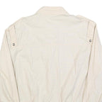Mens White Cotton Blend Casual Zip Jacket M Plain Lightweight Comfort