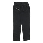 Womens Slim Black Cotton Trousers W30 L28 Zip Closure Plain Fit