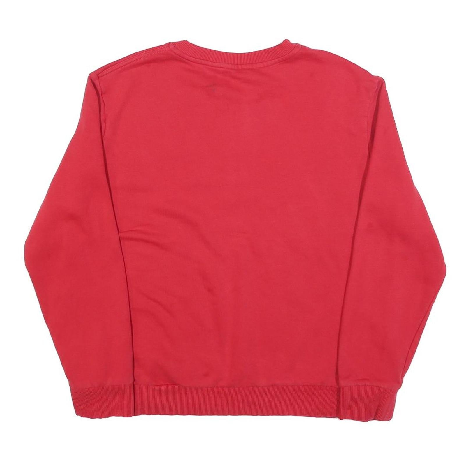 CALVIN KLEIN JEANS Womens Red Crew Neck M Logo Sweatshirt Cotton Blend