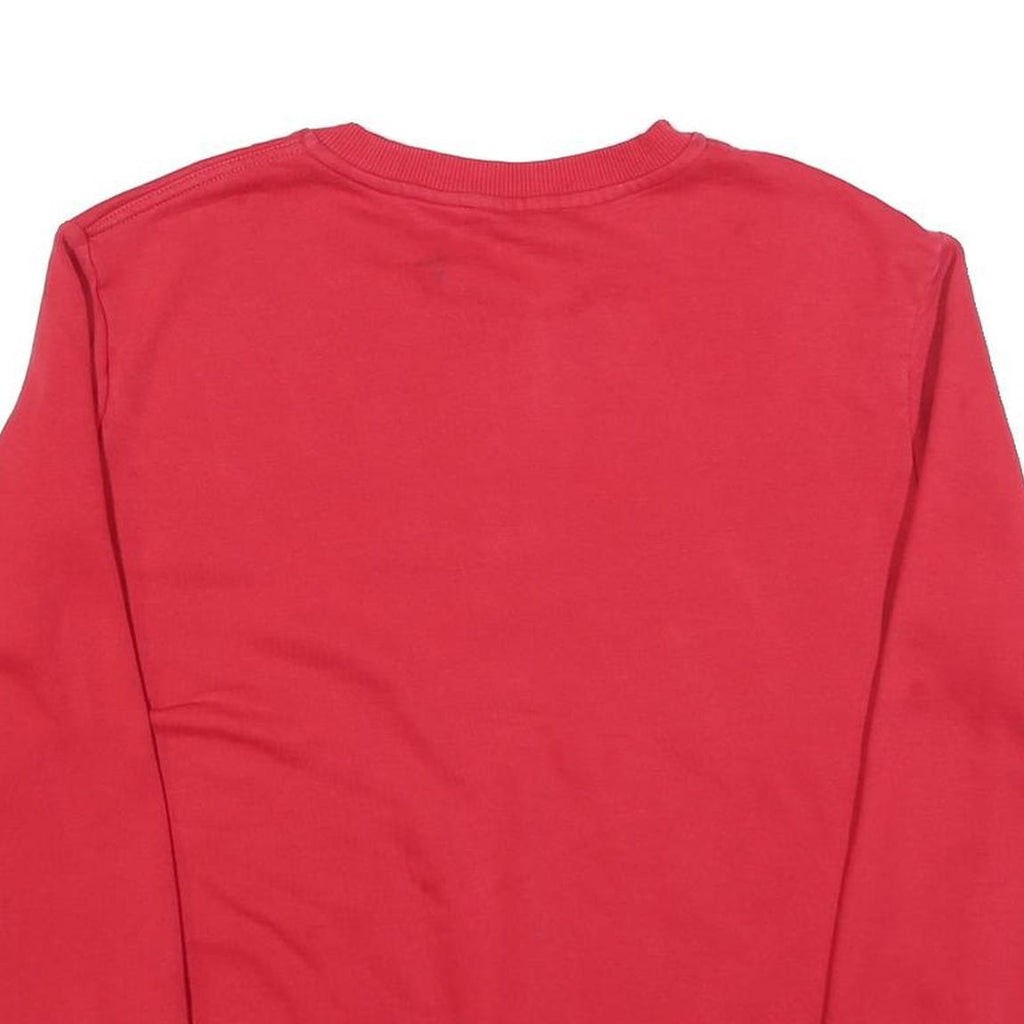 CALVIN KLEIN JEANS Womens Red Crew Neck M Logo Sweatshirt Cotton Blend