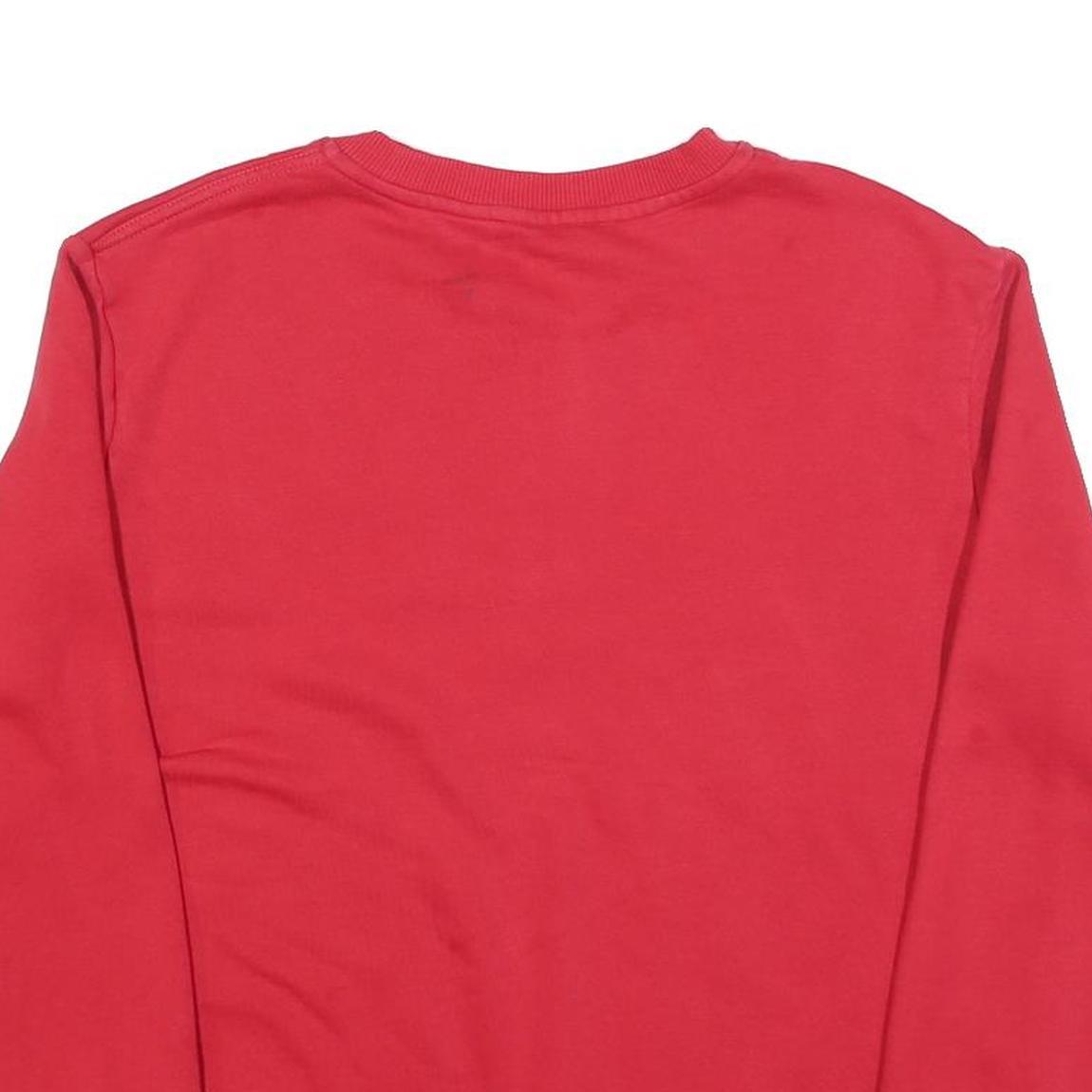 CALVIN KLEIN JEANS Womens Red Crew Neck M Logo Sweatshirt Cotton Blend