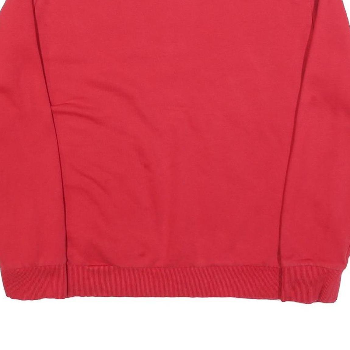 CALVIN KLEIN JEANS Womens Red Crew Neck M Logo Sweatshirt Cotton Blend