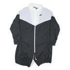 NIKE Womens Black & White Outdoor Jacket M Nylon Colourblock Zip Hooded