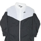 NIKE Womens Black & White Outdoor Jacket M Nylon Colourblock Zip Hooded