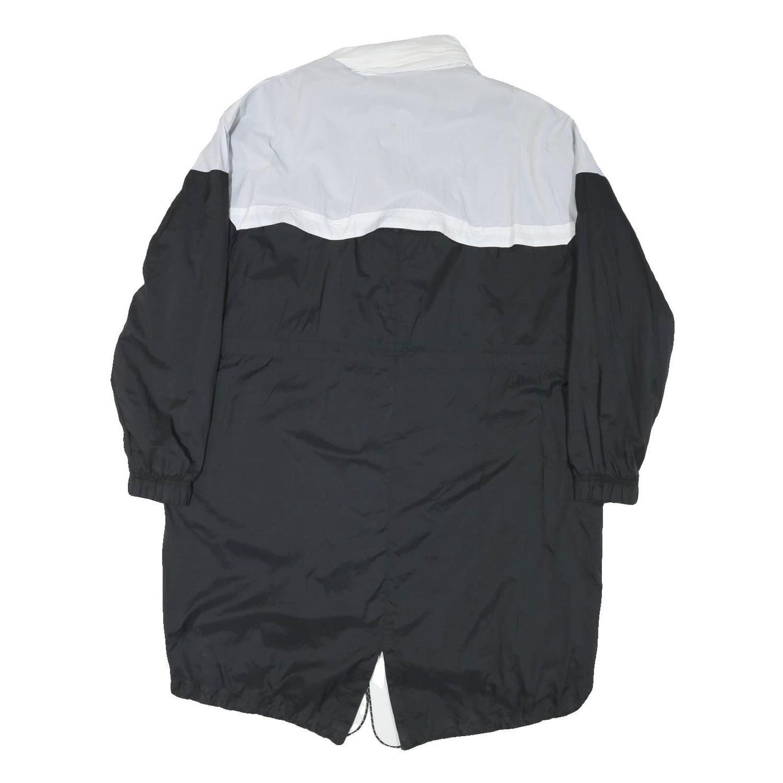 NIKE Womens Black & White Outdoor Jacket M Nylon Colourblock Zip Hooded