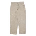 CARHARTT Mens Cotton Blend Beige Relaxed Straight Trousers W32 L30 Workwear