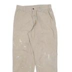 CARHARTT Mens Cotton Blend Beige Relaxed Straight Trousers W32 L30 Workwear