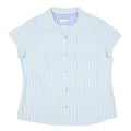 COLUMBIA Womens Blue & Beige Checked Short Sleeve Shirt XL Lightweight Comfort