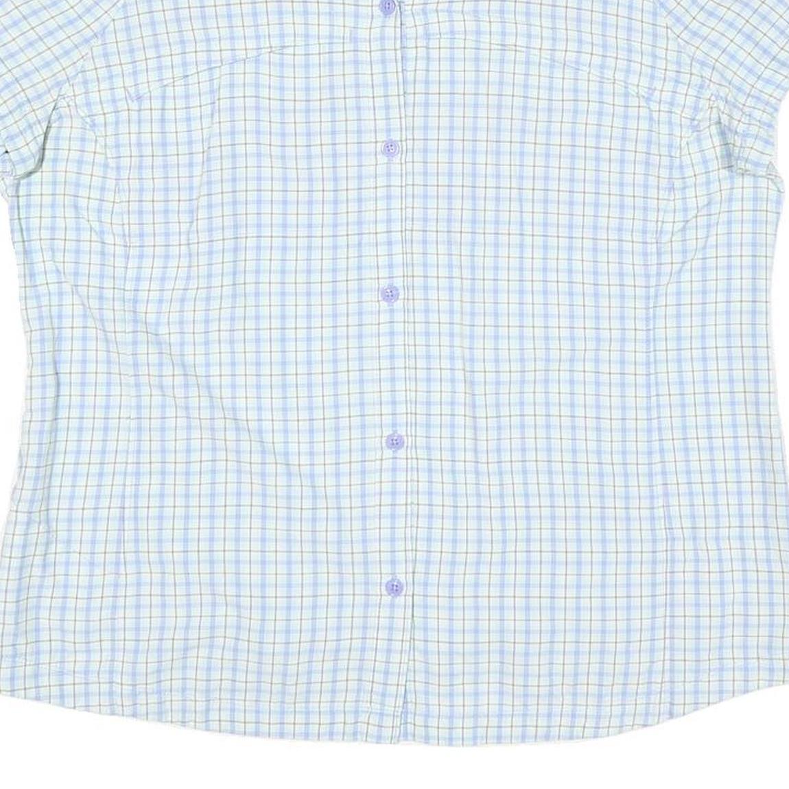 COLUMBIA Womens Blue & Beige Checked Short Sleeve Shirt XL Lightweight Comfort