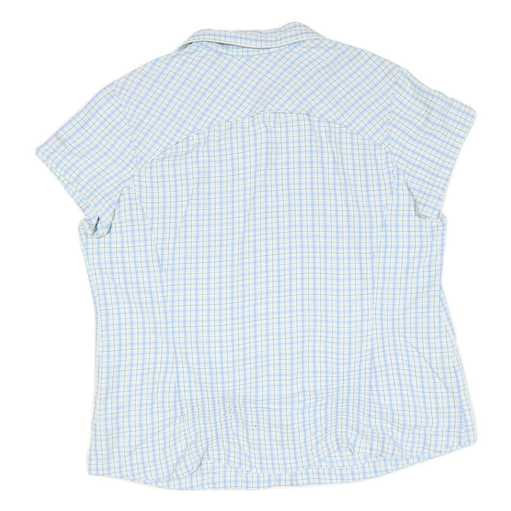COLUMBIA Womens Blue & Beige Checked Short Sleeve Shirt XL Lightweight Comfort