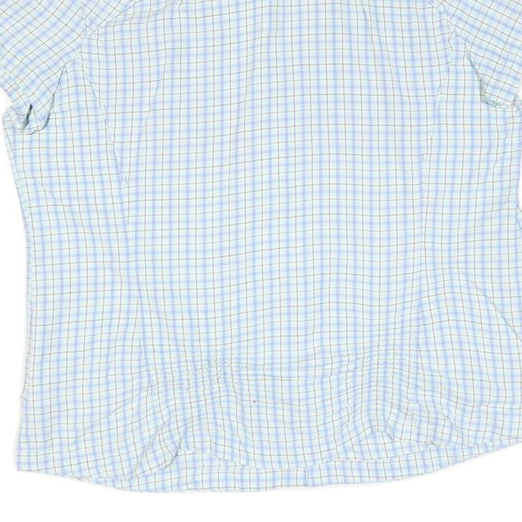 COLUMBIA Womens Blue & Beige Checked Short Sleeve Shirt XL Lightweight Comfort