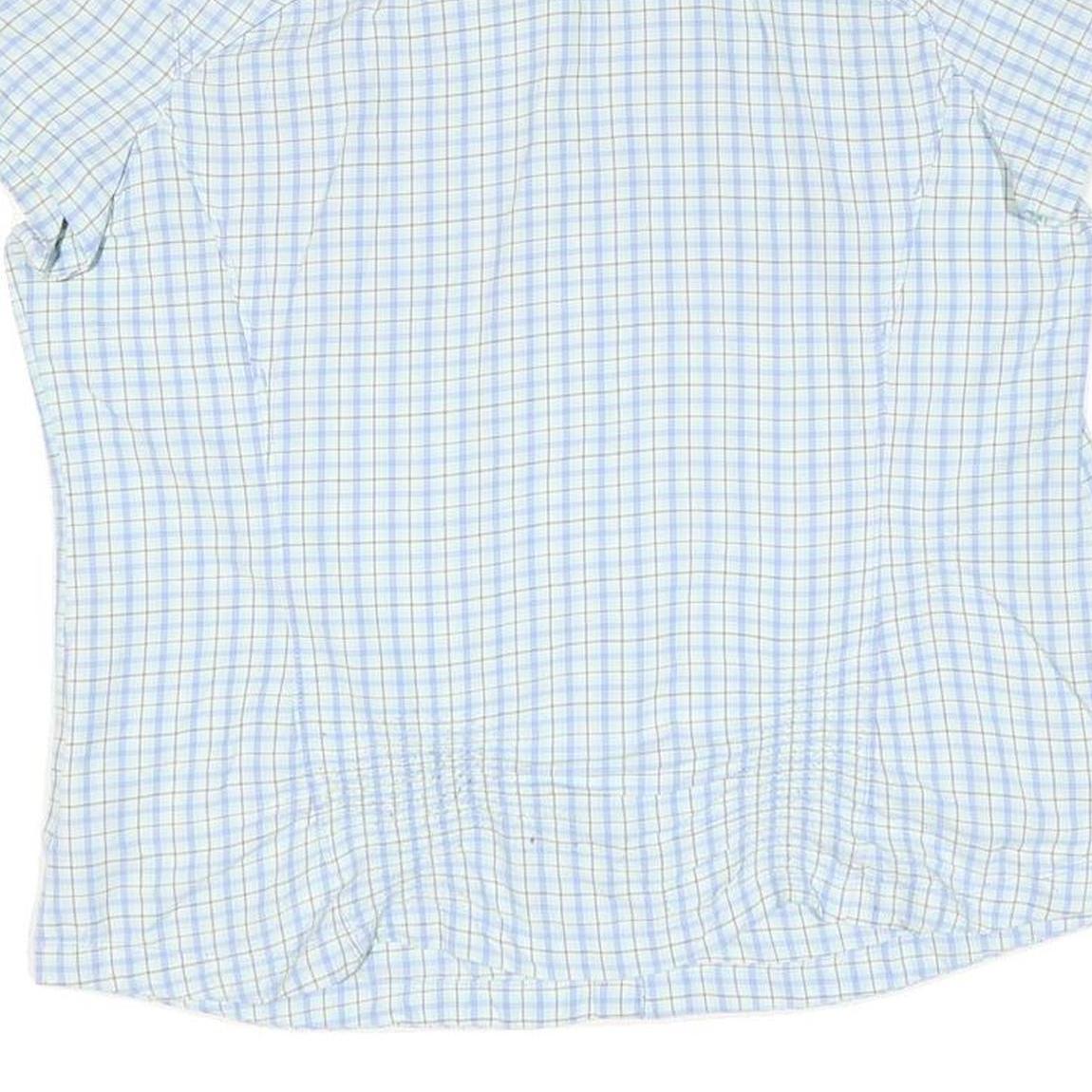 COLUMBIA Womens Blue & Beige Checked Short Sleeve Shirt XL Lightweight Comfort