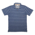 COLUMBIA Mens Blue Striped Short Sleeve Polo Shirt M Cotton Blend Casual