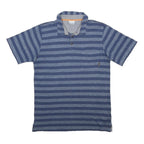 COLUMBIA Mens Blue Striped Short Sleeve Polo Shirt M Cotton Blend Casual