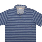 COLUMBIA Mens Blue Striped Short Sleeve Polo Shirt M Cotton Blend Casual