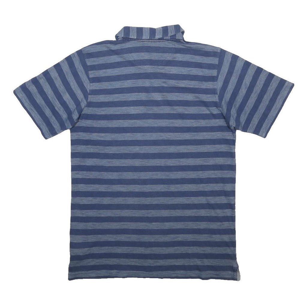 COLUMBIA Mens Blue Striped Short Sleeve Polo Shirt M Cotton Blend Casual