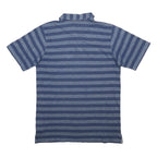 COLUMBIA Mens Blue Striped Short Sleeve Polo Shirt M Cotton Blend Casual