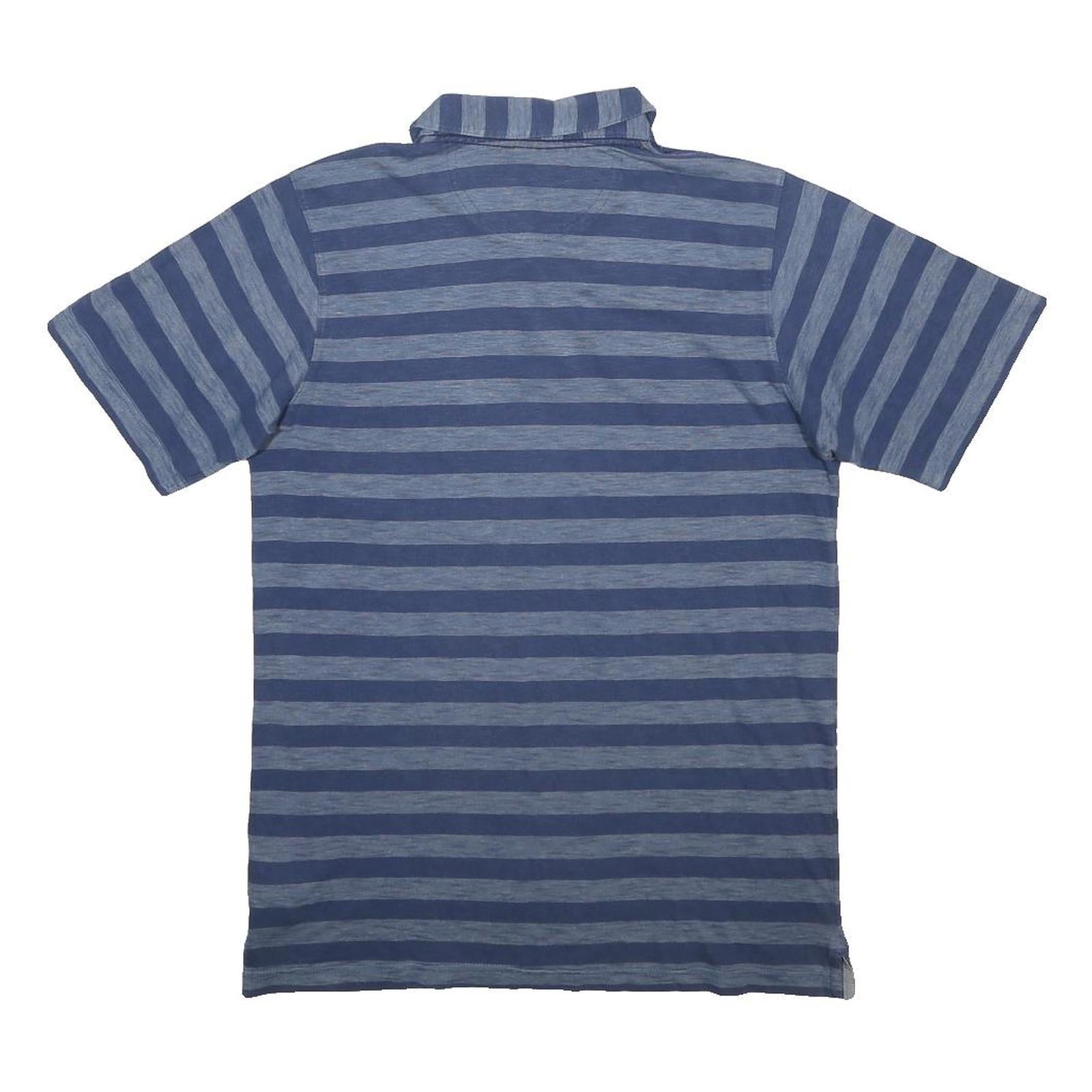 COLUMBIA Mens Blue Striped Short Sleeve Polo Shirt M Cotton Blend Casual
