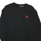 FRANK BERRY Mens Black Plain Jumper Crew Neck Basic Knit M Cotton Blend