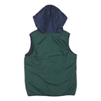 FILA Mens Blue Green & White Hooded Jacket XS Polyester Blend Colourblock Zip