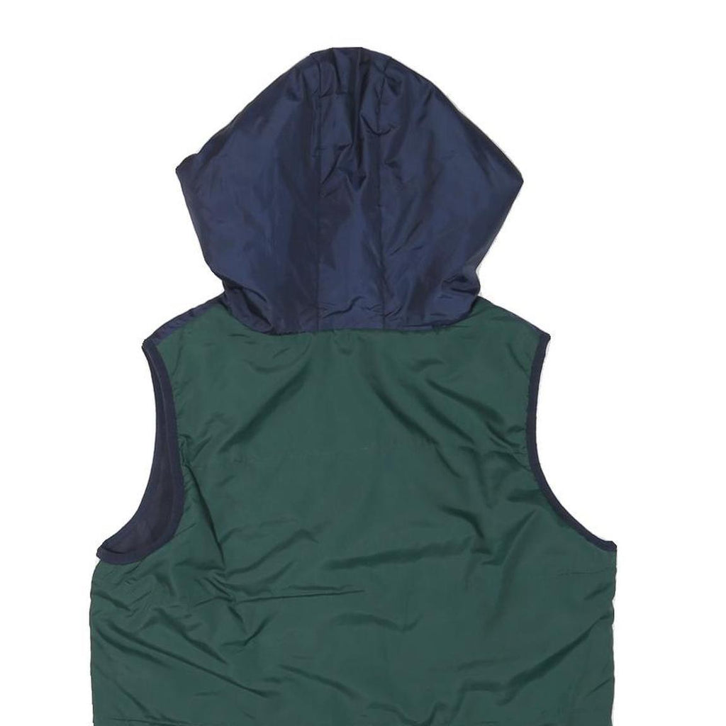 FILA Mens Blue Green & White Hooded Jacket XS Polyester Blend Colourblock Zip