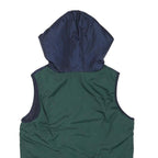 FILA Mens Blue Green & White Hooded Jacket XS Polyester Blend Colourblock Zip