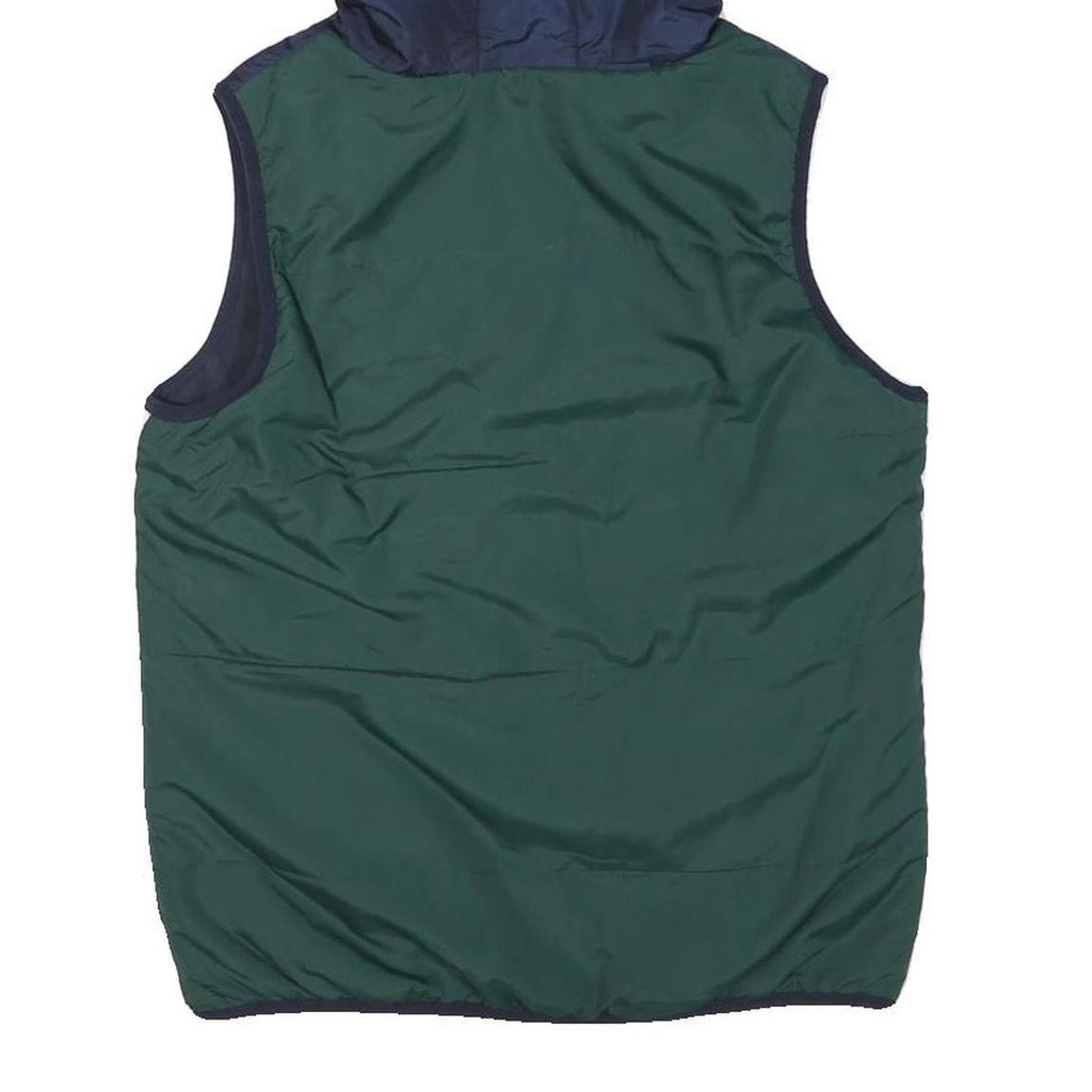 FILA Mens Blue Green & White Hooded Jacket XS Polyester Blend Colourblock Zip