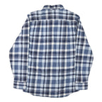 RIDGECUT Mens Blue & White Check Shirt S Cotton Blend Long Sleeve Button Collar