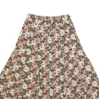 EXPRESS Womens Floral Cotton Blend Flare Midi Skirt L Button Front