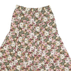 EXPRESS Womens Floral Cotton Blend Flare Midi Skirt L Button Front