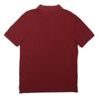 BOSS HUGO BOSS Mens Red Short Sleeve Plain M Polo Shirt Cotton Casual