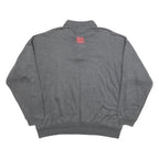SWITCHER Mens Grey Cotton Blend Sweatshirt M Polo Collar Graphic Print Casual